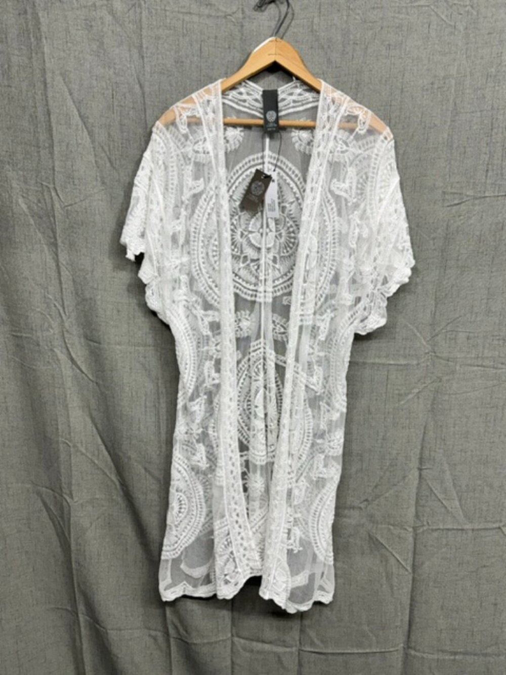 Vince Camuto White Lace Kimono Cover-up - One Size